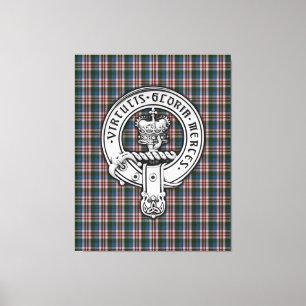 Clan Donnachaidh (Robertson) Crest & Dress Tartan Canvas Print