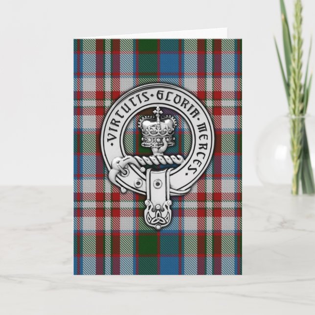 Clan Donnachaidh (Robertson) Crest & Dress Tartan Card (Front)