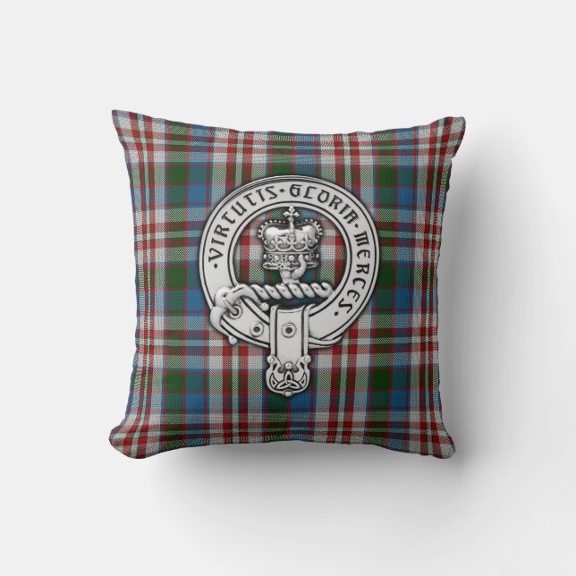 Clan Donnachaidh (Robertson) Crest & Dress Tartan Cushion (Front)