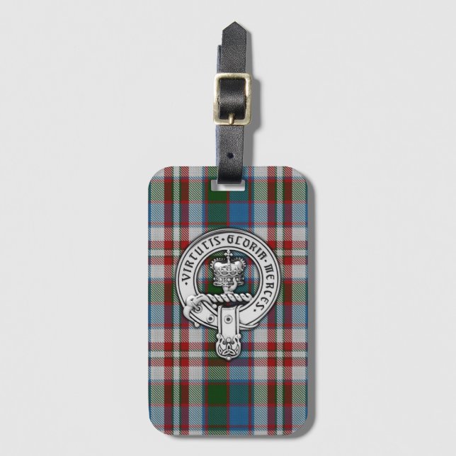 Clan Donnachaidh (Robertson) Crest & Dress Tartan Luggage Tag (Front Vertical)