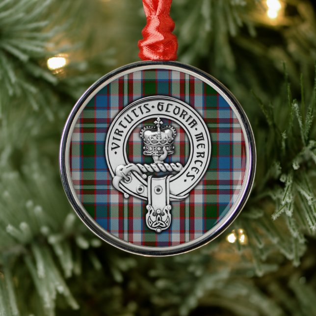 Clan Donnachaidh (Robertson) Crest & Dress Tartan Metal Tree Decoration (Tree)