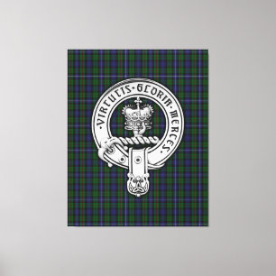 Clan Donnachaidh (Robertson) Crest /Hunting Tartan Canvas Print