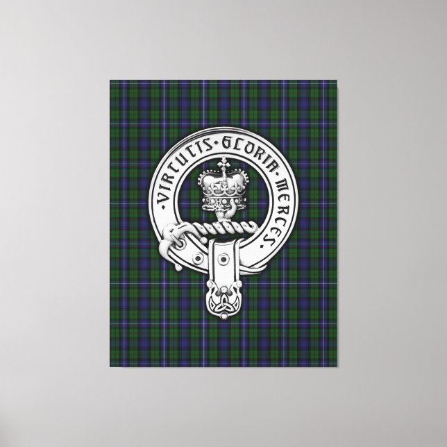 Clan Donnachaidh (Robertson) Crest /Hunting Tartan Canvas Print (Front)