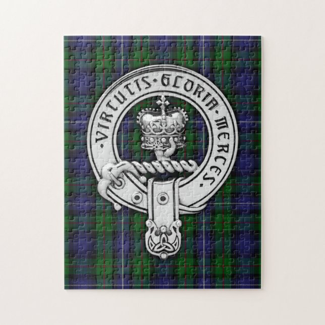 Clan Donnachaidh (Robertson) Crest /Hunting Tartan Jigsaw Puzzle (Vertical)