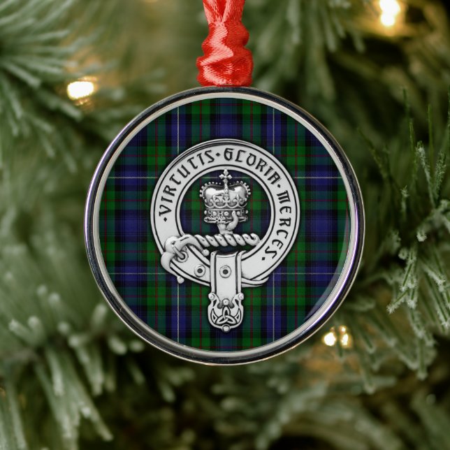 Clan Donnachaidh (Robertson) Crest /Hunting Tartan Metal Tree Decoration (Tree)
