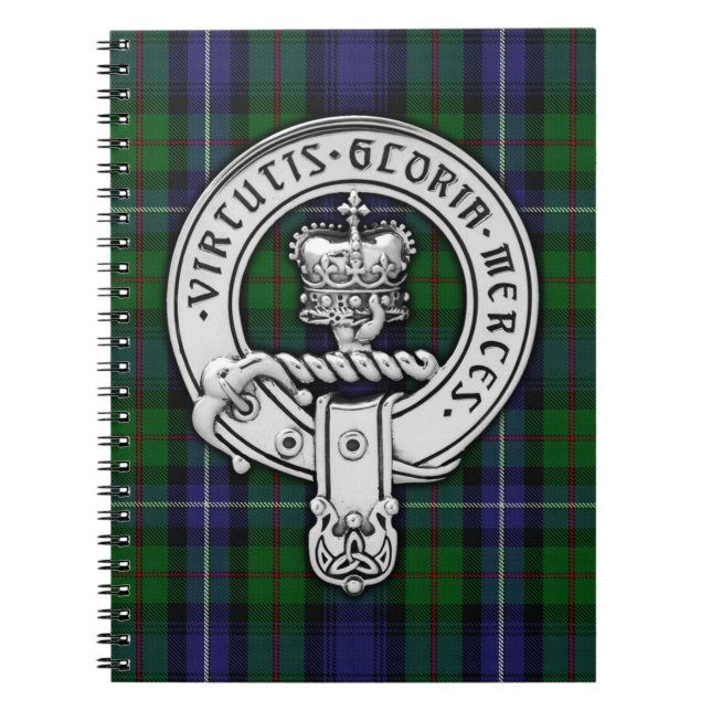 Clan Donnachaidh (Robertson) Crest /Hunting Tartan Notebook (Front)