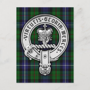 Clan Donnachaidh (Robertson) Crest /Hunting Tartan Postcard