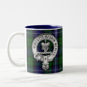 Clan Donnachaidh (Robertson) Crest /Hunting Tartan Two-Tone Coffee Mug