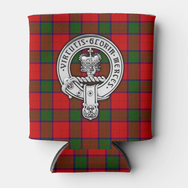 Clan Donnachaidh (Robertson) Crest & Tartan Can Cooler (Front)