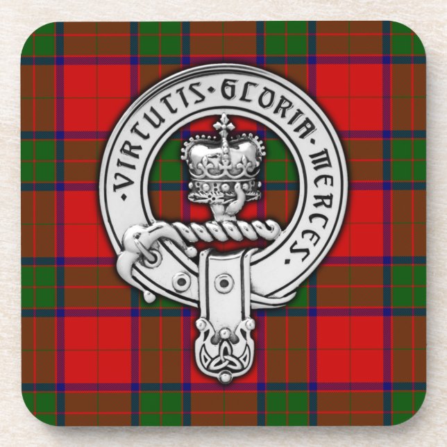 Clan Donnachaidh (Robertson) Crest & Tartan Coaster (Front)