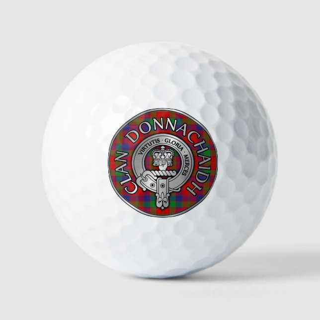 Clan Donnachaidh | Robertson Crest & Tartan  Golf Balls (Front)