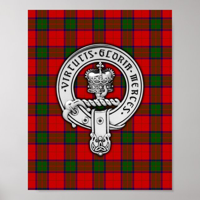 Clan Donnachaidh (Robertson) Crest & Tartan Poster (Front)