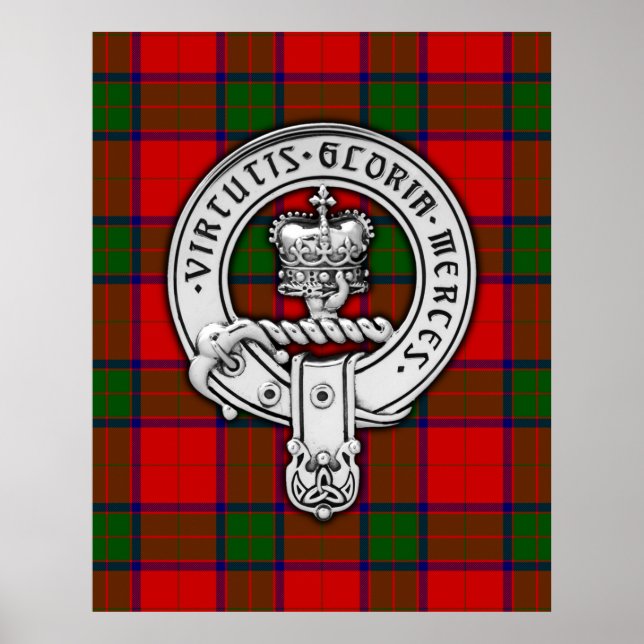 Clan Donnachaidh (Robertson) Crest & Tartan Poster (Front)