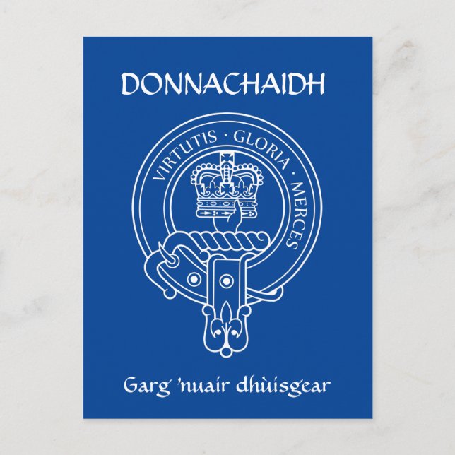 Clan Donnachaidh (Robertson) Crest & War Cry Postcard (Front)