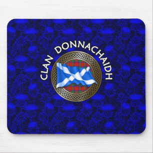 Clan Donnachaidh Robertson Tartan Knot & Flag Mouse Mat