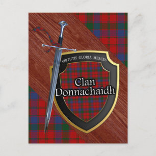 Clan Donnachaidh Tartan Sword & Shield Postcard