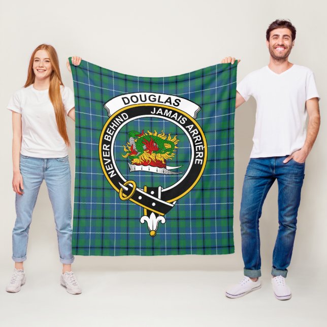 Clan Douglas Ancient Tartan Plaid Fleece Blanket (In Situ)