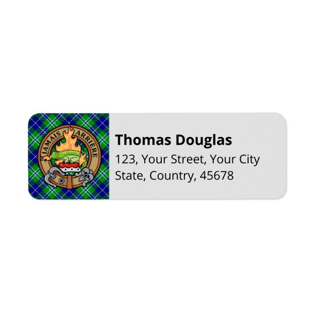 Clan Douglas Crest over Tartan (Front)