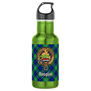 Clan Douglas Crest over Tartan 532 Ml Water Bottle