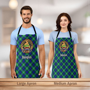 Clan Douglas Crest over Tartan Apron