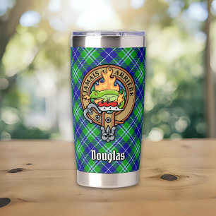 Clan Douglas Crest over Tartan Insulated Tumbler