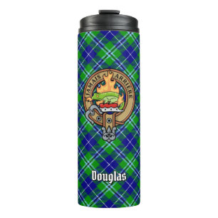 Clan Douglas Crest over Tartan Thermal Tumbler