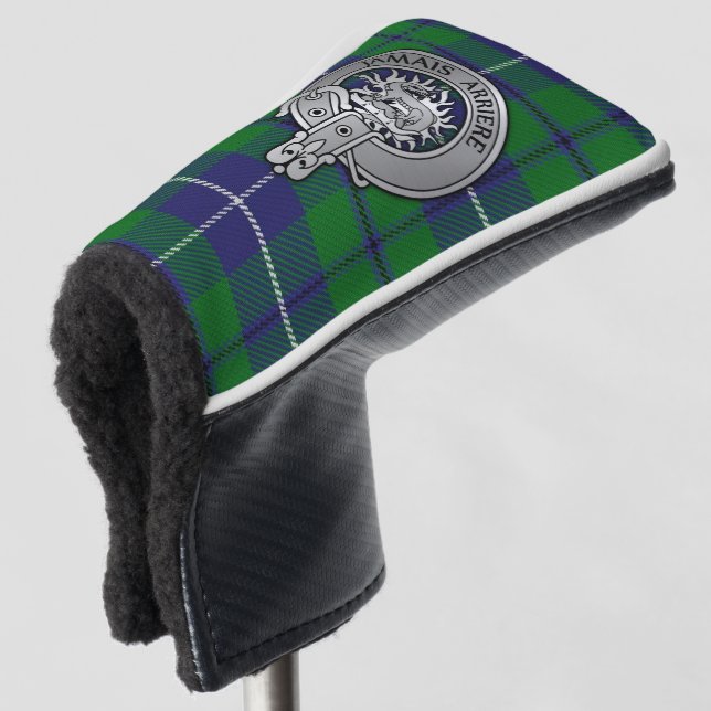 Clan Douglas Crest & Tartan Golf Head Cover (3/4 Front)
