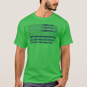 Clan Douglas Green Scottish tartan US flag kilt Sc T-Shirt