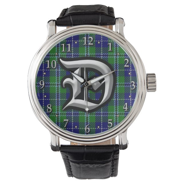 Clan Douglas Letter D Monogram Tartan Watch (Front)