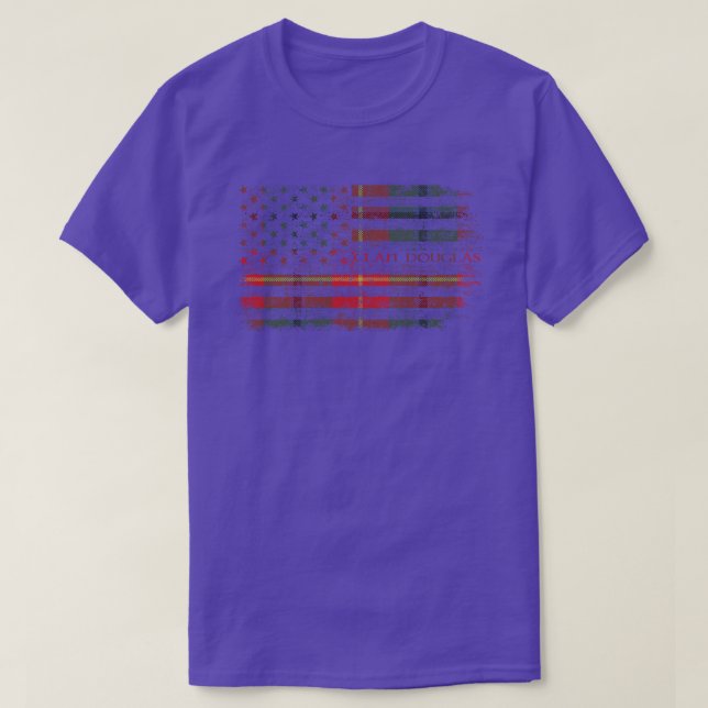 Clan Douglas of Roxburgh Scottish tartan US flag S T-Shirt (Design Front)