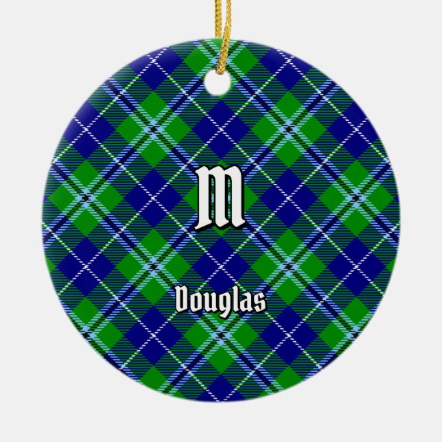 Clan Douglas Tartan Ceramic Tree Decoration (Front)