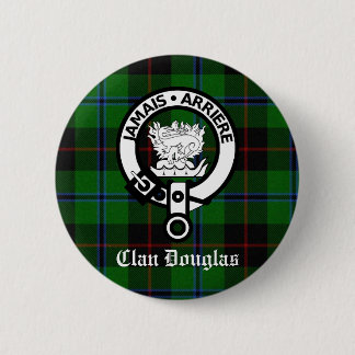 Clan Douglas Tartan Crest 6 Cm Round Badge
