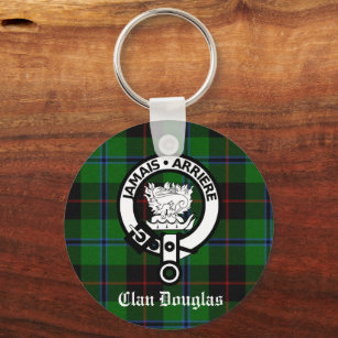 Clan Douglas Tartan Crest Key Ring
