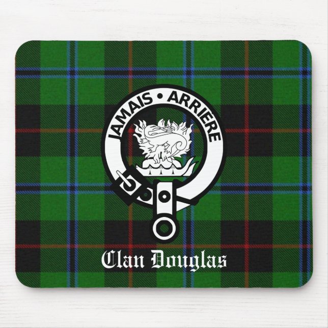 Clan Douglas Tartan Crest Mouse Mat (Front)