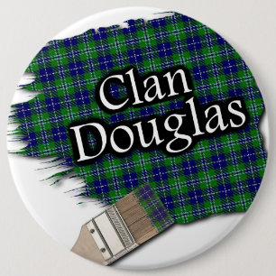 Clan Douglas Tartan Paint Brush 6 Cm Round Badge