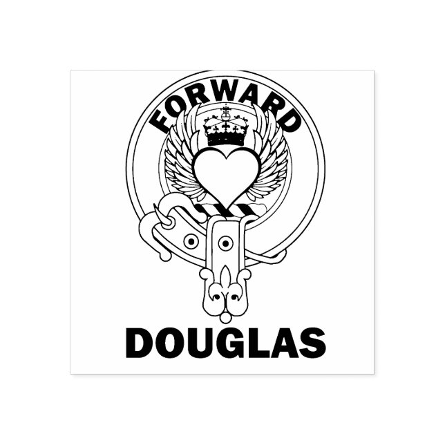 Clan Douglas Winged Heart Rubber Stamp (Imprint)