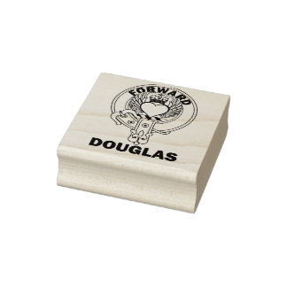 Clan Douglas Winged Heart Rubber Stamp
