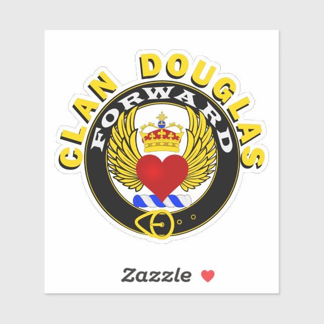 Clan Douglas "Winged Heart" Window Sticker (Sheet)