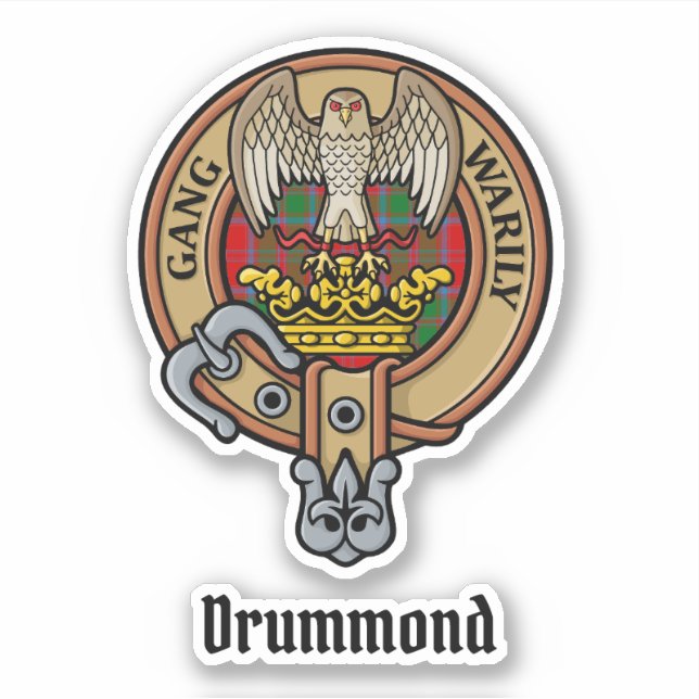 Clan Drummond Crest over Tartan (Front)