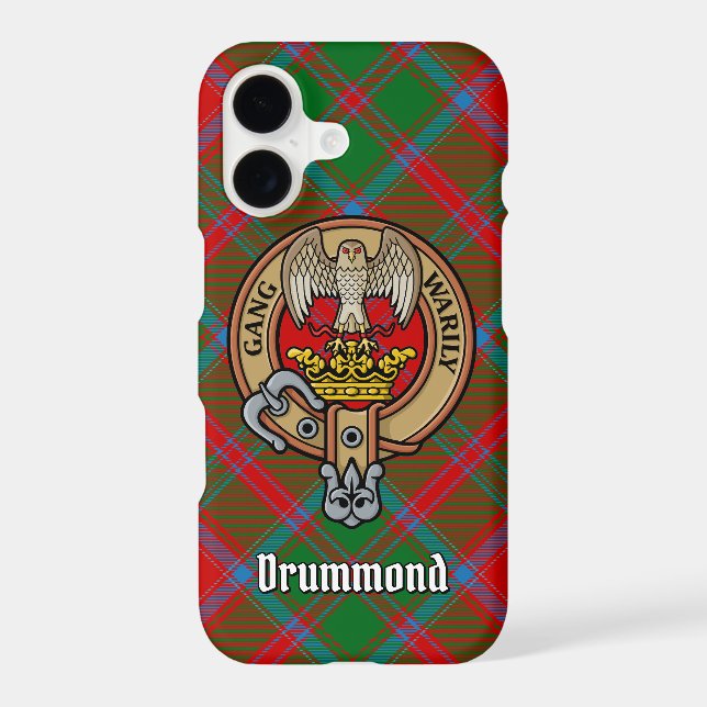 Clan Drummond Crest over Tartan (Back)