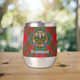 Clan Drummond Crest over Tartan