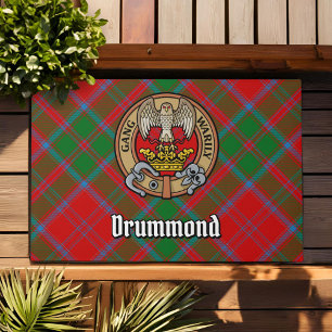 Clan Drummond Crest over Tartan Doormat