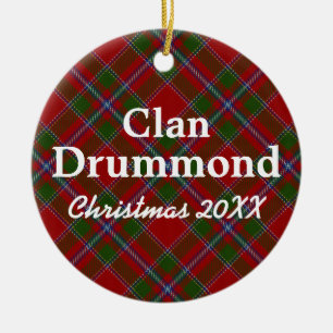 Clan Drummond Scottish Tartan Ceramic Tree Decoration