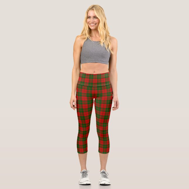Clan Drummond Tartan  Capri Leggings (Front)
