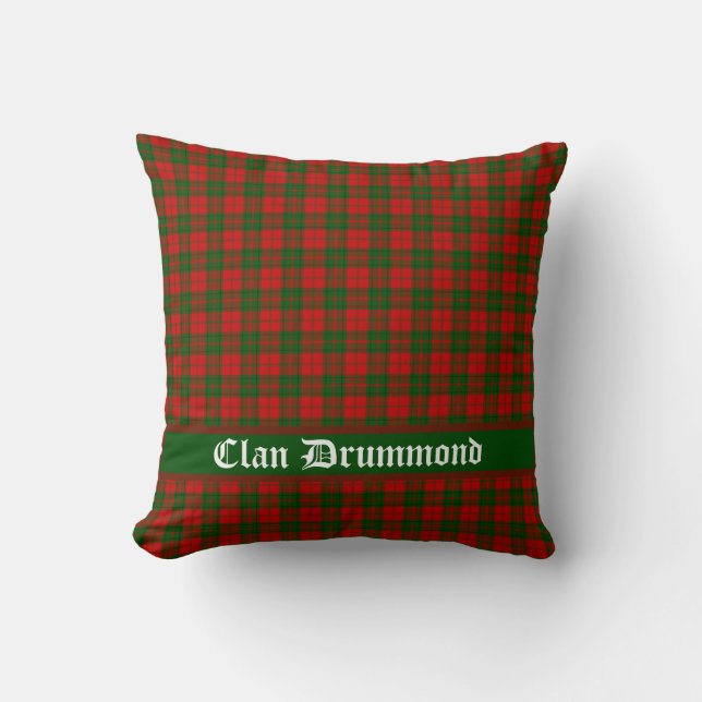 Clan Drummond Tartan Customisable  Cushion (Front)