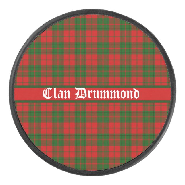 Clan Drummond Tartan Customisable Hockey Puck (Front)