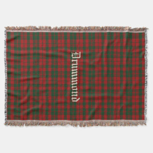 Clan Drummond Tartan Plaid Custom Throw Blanket