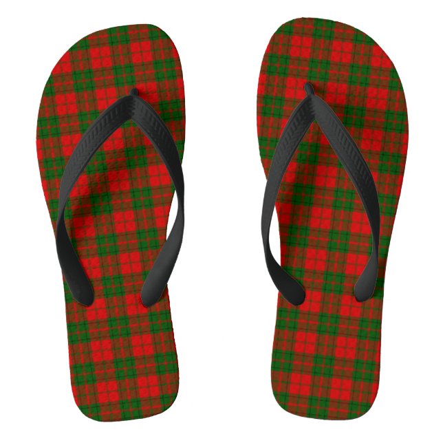 Clan Drummond Tartan Plaid Flip Flops (Footbed)