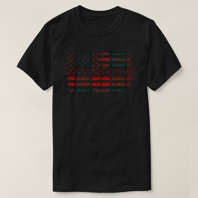 Clan Dunbar Scottish tartan US flag kilt Scotland T-Shirt (Design Front)