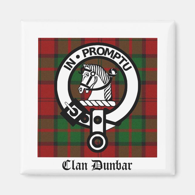 Clan Dunbar Tartan & Crest Badge Magnet (Front)